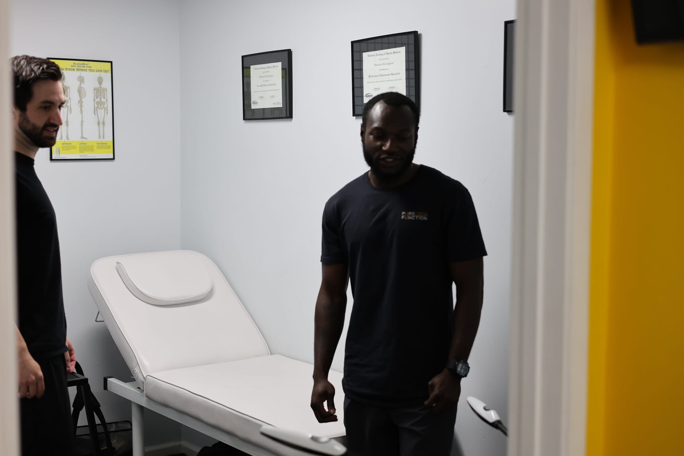 DeMarcus Crawford in the Pure Function manual therapy room